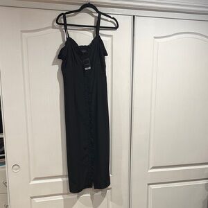 Top Shop Black ruffle  Sleeveless Dress